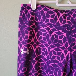 Under armour leggings pink purple size youth xl
